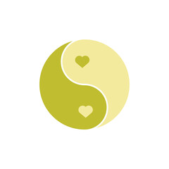 Ying yang icon in trendy flat design.