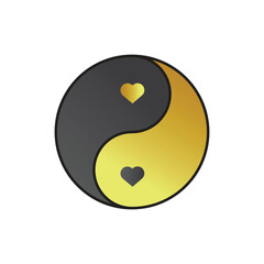 Ying yang icon in trendy flat design.