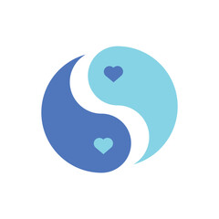 Ying yang icon in trendy flat design.