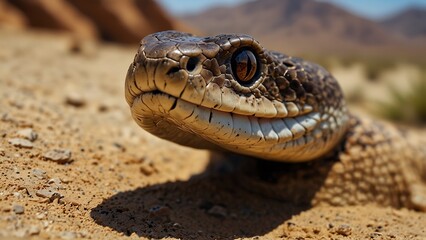 Obraz premium close up of a snake with blur background
