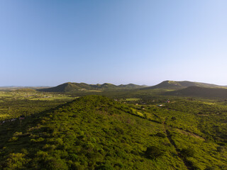 Ariel view of  mountain range of Ndondwane, KwaZulu-Natal.
