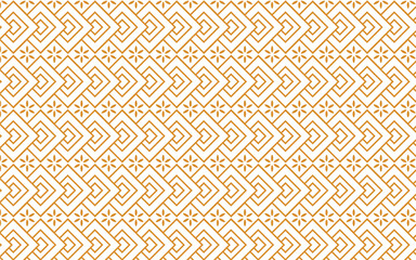 Golden vector geometric seamless pattern. Stylish texture with floral silhouettes diamond shape, grid. Elegant gold and white minimal background. Luxury repeated decorative design