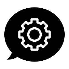 Technical support , chat with gear icon