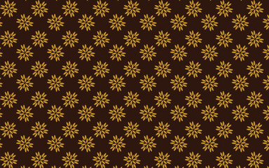 Flower geometric pattern. Seamless vector background. Brown and gold ornament. Ornament for fabric, wallpaper, packaging, Decorative print