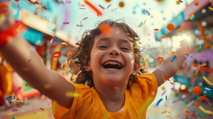 A Happy Child With Friendship In A Carnival Party Celebrated Joy And Togetherness With Friends, Hd Images