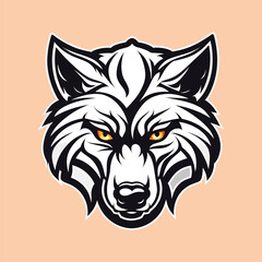 Cool and macho wolf head logo illustration