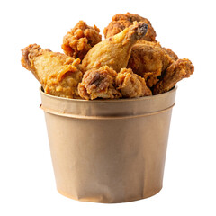 Crispy roasted fried chicken served on a brown paper