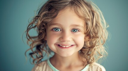 A Happy Smiling Child Girl Posed For A Stock Photo, Radiating Innocence And Joy, Hd Images