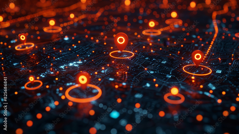 Poster pin location icon for navigation or map, generative ai