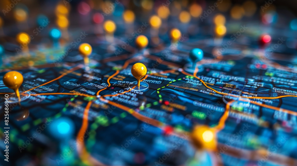 Poster pin location icon for navigation or map, generative ai
