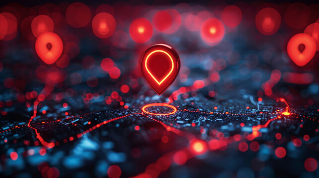 pin location icon for navigation or map, Generative Ai