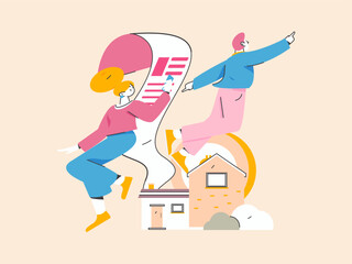 Home loan flat vector concept operation illustration
