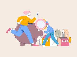 Home loan flat vector concept operation illustration
