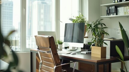 modern office with neutral background