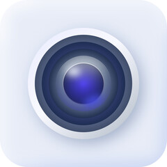 Camera Neumorphism Style 3D Icon