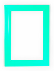 Isolated mint green Frame on White Background