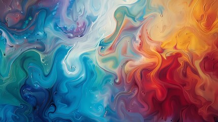 Multicolored swirls flowing gracefully across the canvas, evoking a sense of movement and vitality