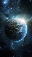 Naklejka premium An interstellar trade agreement between Earth and an alien federation is signed, with news channels highlighting the economic and technological benefits