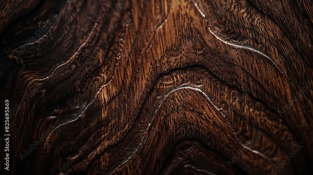 Wall mural wallpaper of dark walnut wood texture