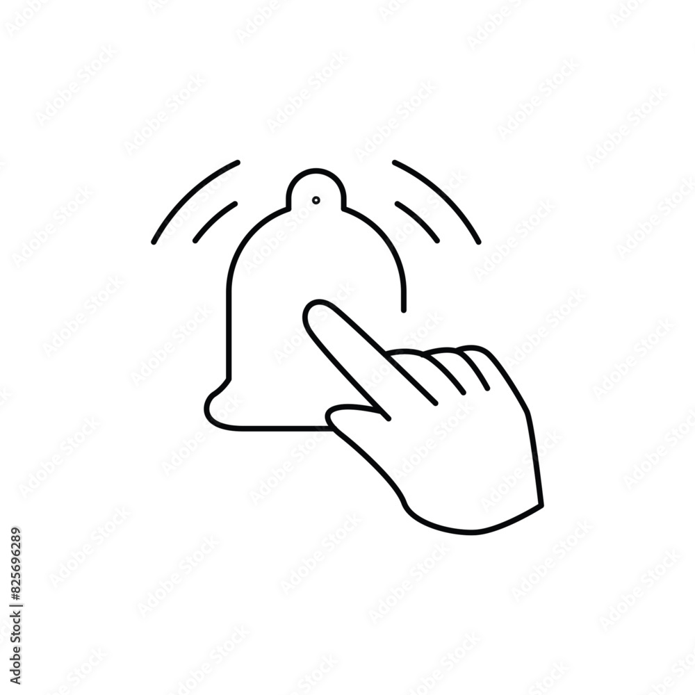 Poster touch the emergency alarm thin outline icon vector design good for website and mobile app