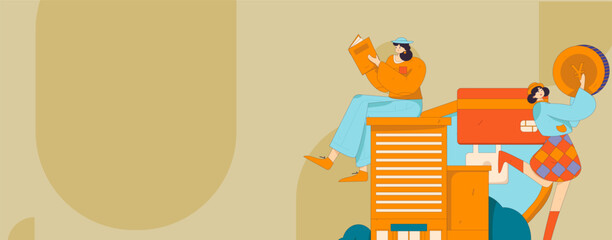 Home loan flat vector concept operation illustration
