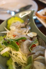 Fresh shrimp soaked in fish sauce, delicious Thai food