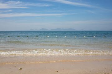 Along the beach on a beautiful clear day