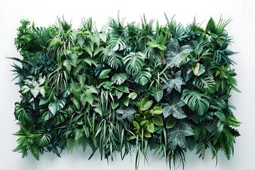 Plant wall panel on white background. Vertical wall planter. - Powered by Adobe