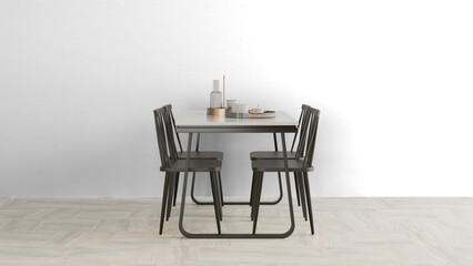 a table with two chairs and a bottle of wine