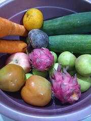 Vegerables and fruits for making everyday juice