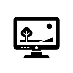 silhouette icon Monitor vector SVG