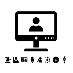 silhouette icon Monitor vector SVG