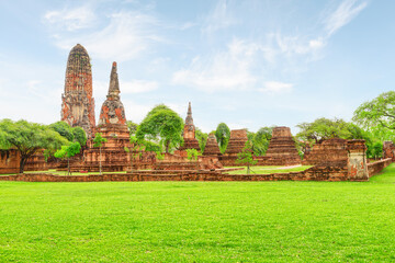Scenic ruins of Wat Phra Ram in Ayutthaya, Thailand
