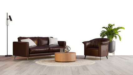a living room with a couch  chair  and coffee table