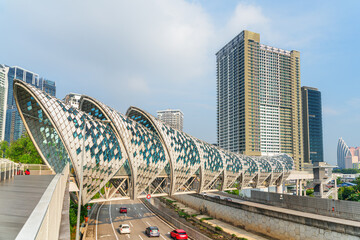 Fototapeta premium Awesome view of Saloma Link Bridge in Kuala Lumpur, Malaysia
