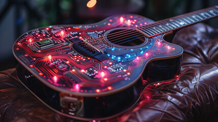 Futuristic Guitar with LED Lights