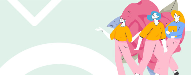 3.12 International Women's Day professional women flat character vector concept operation hand drawn illustration
