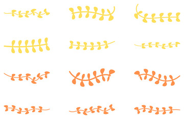 Flower vine icon set. Botanical decoration vector