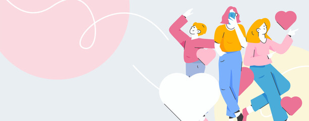 3.12 International Women's Day professional women flat character vector concept operation hand drawn illustration
