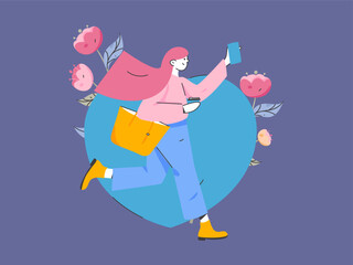 3.12 International Women's Day professional women flat character vector concept operation hand drawn illustration
