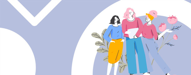 3.12 International Women's Day professional women flat character vector concept operation hand drawn illustration
