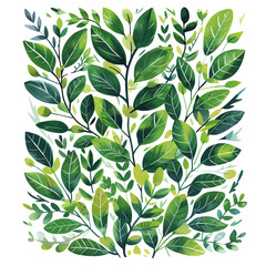 Green Leaves T Shirt Design on Transparent Background