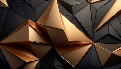 Abstract geometric gold and black background design