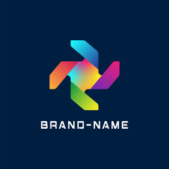 Abstract Logo Design. Gradient Color Radial Logo.