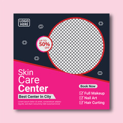  Cosmetics & Beauty Center Makeup Social media post Banner Facebook, Instagram Template Design