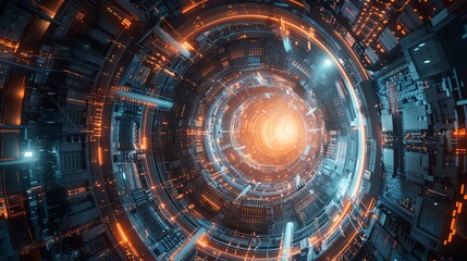 Fototapeta premium Birds-eye view of the Large Hadron Collider