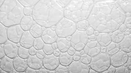 This macro captures the ethereal charm of pristine white bubbles, each shimmering like a miniature...