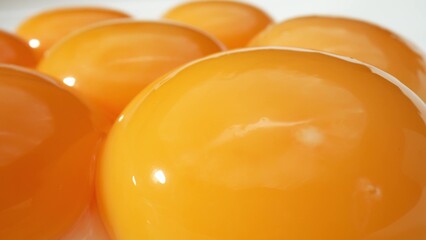 Explore the intricate patterns and intricate structures within the yolk, a captivating world of nature's design, unveiled in stunning detail through our macro lens.
