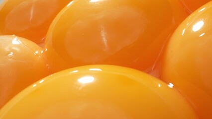 Through the lens of macro, the yolk emerges as a captivating world of vivid gold, its every contour...