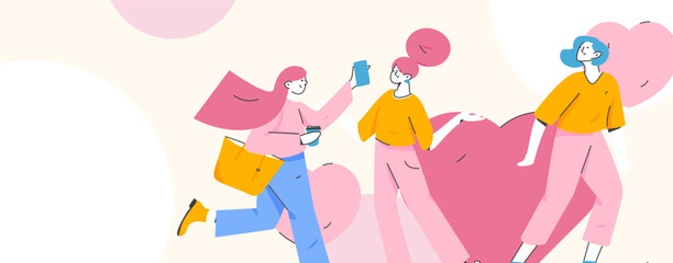 3.12 International Women's Day professional women flat character vector concept operation hand drawn illustration
